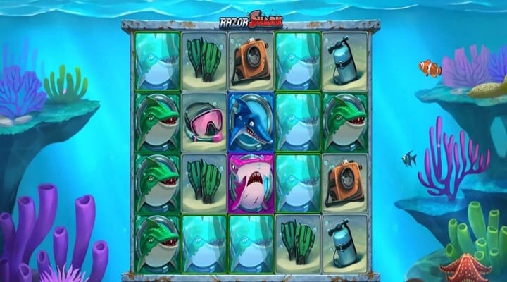 Efecto visual de mecánica de símbolo de misterio en Razor Shark